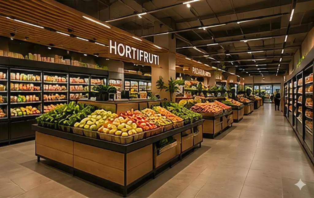 Projeto de arquitetura comercial para mercados e varejo alimentar