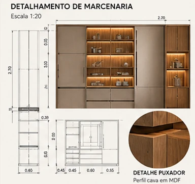 Detalhamento de marcenaria