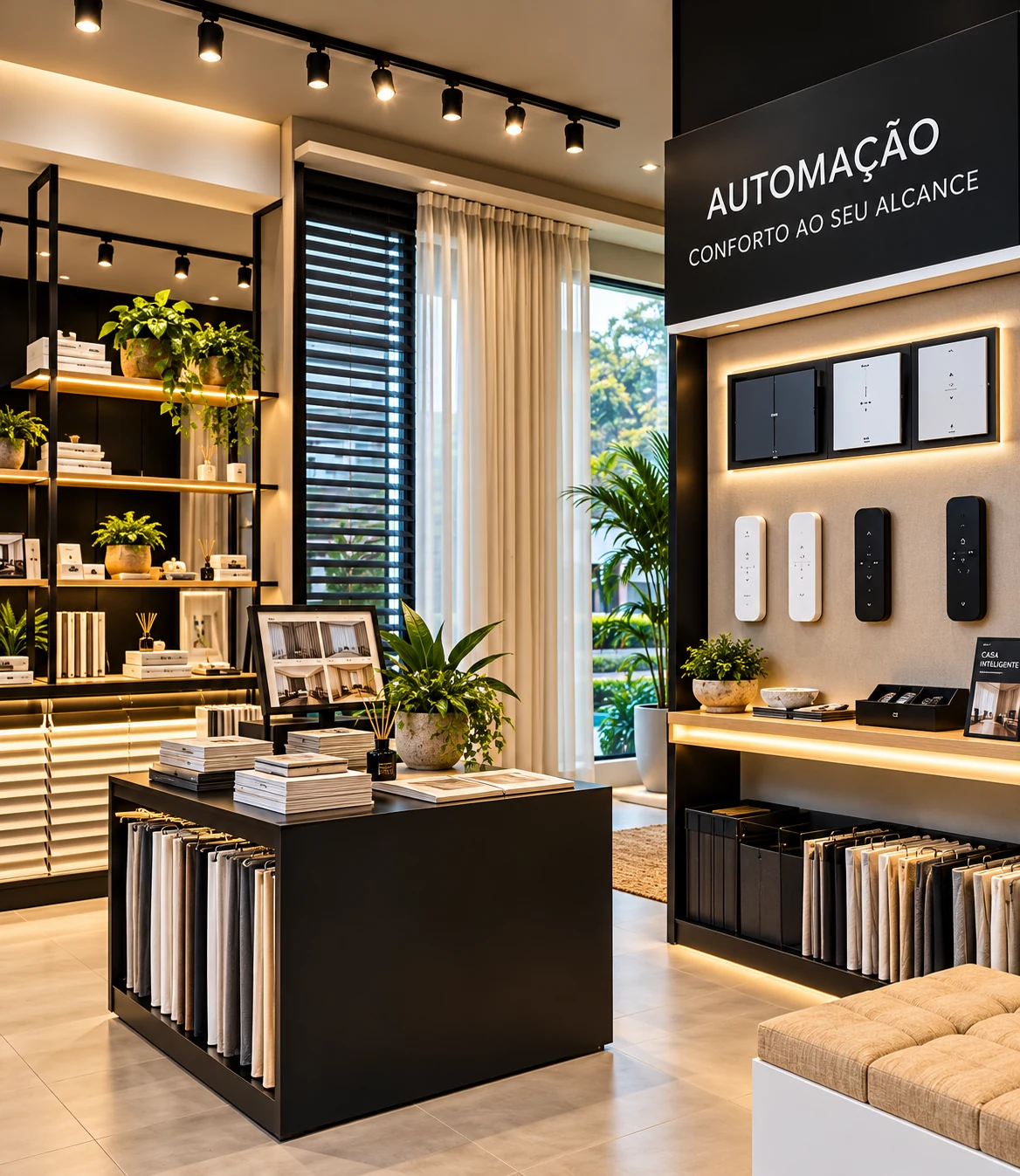 Área de automação de cortinas e persianas